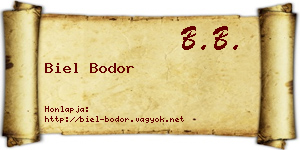 Biel Bodor névjegykártya